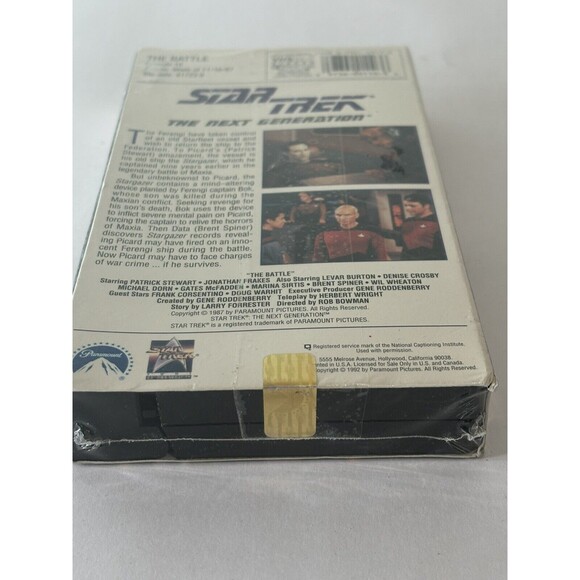 Star Trek: The Next Generation Episode 10 "The Battle" VHS New/Sealed-Watermars! - Picture 6 of 6